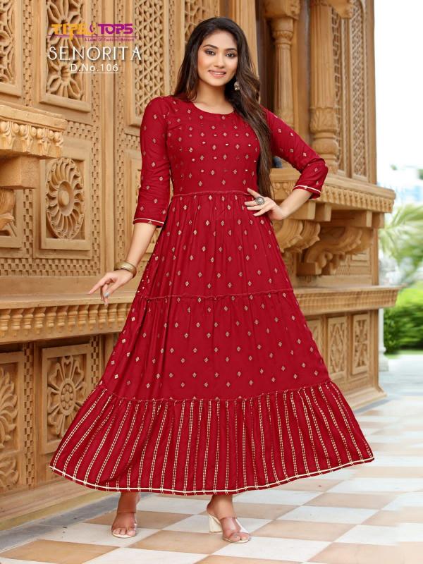 Tips And Tops Senorita Festive Wear Fancy Kurti Collection